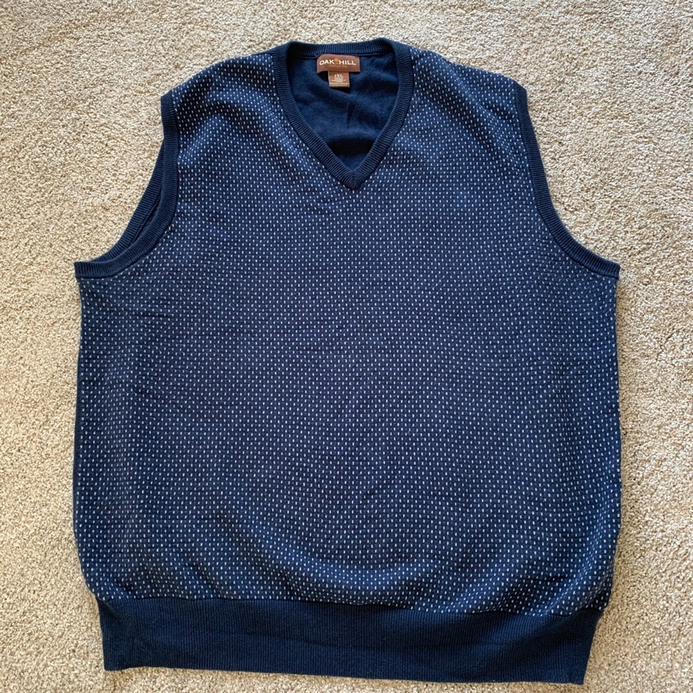 Men's Oak Hill Sweater Vest Navy Blue 1XL